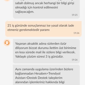 Trendyol 21 İş Gününde İade Yapmıyor