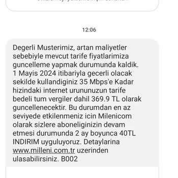 Millenicom Mağduriyeti Fatura Bilgi Dışı