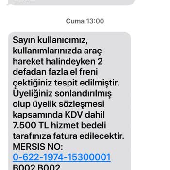 Getir Araç Haksız Faturalandırma