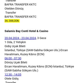 Jolly Tur Satin Alındığı Halde Yerine Getirilmeyen Transfer Hizmetleri