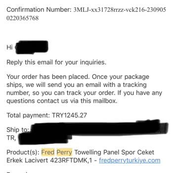 Fred Perry Turkiye Şubesi Paramı Alıp 6 Aydır Ürünü Göndermedi