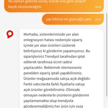 Trendyol Ürünün Hala Satıştayken İptal Edilmesi