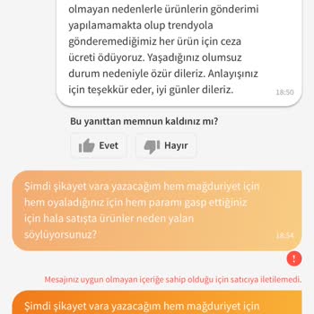 Trendyol Ürünün Hala Satıştayken İptal Edilmesi
