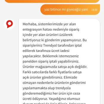 Trendyol Ürünün Hala Satıştayken İptal Edilmesi