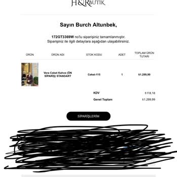 H&R Butik Hr. Butik 1 Aydır Ürün Gönderimi Yapmadı İade İstiyorum Geri Dönüş Yok