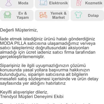 Trendyol İade Ücretim Yatmadı