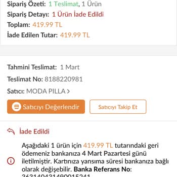 Trendyol İade Ücretim Yatmadı
