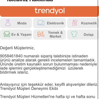 Trendyol Kusurlu Ürününü Kabul Etmiyor... Görseller Mevcut