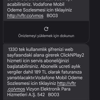 Vodafone Onaysız Mobil Ödeme Alması, Abonelik Yapması.