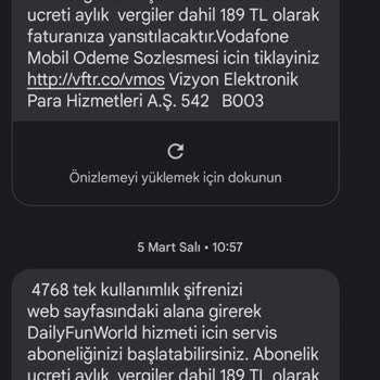 Vodafone Onaysız Mobil Ödeme Alması, Abonelik Yapması.