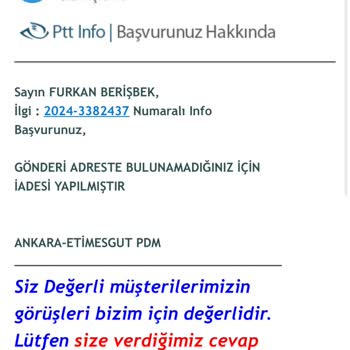 PTT Kargo Mağduru Dağıtım Yok