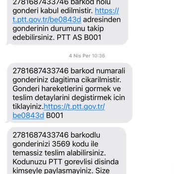 PTT Kargo Mağduru Dağıtım Yok