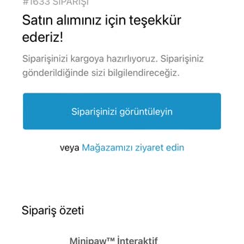 Minipaw Dan Ettiğim Sipariş Daha Gelmedi