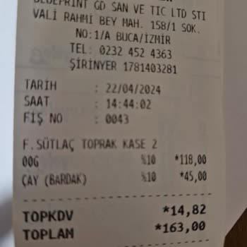 Özsüt 1 Bardak Çay 45 TL