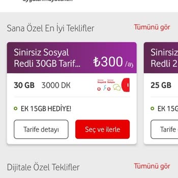 Vodafone Tarife Seçim Ekranı Yanıltıcı Fiyat Görselleri Hakkında