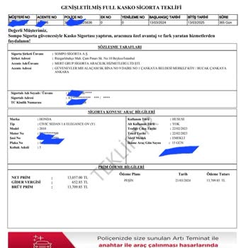 Sompo Japon Kasko Mağduriyet