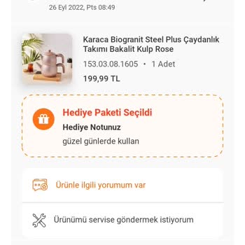 Karaca Züccaciye Granit Demlik Sıkıntısı