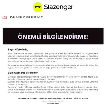 Slazenger Güvenlik Açığı Oluştu Ne Demek!