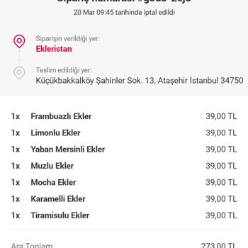 Yemeksepeti'nden Para İademi Alamadım
