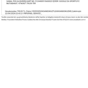 EA Sports Para İade İsteği