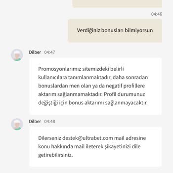 Ultrabet Canlı Destek Sorunu