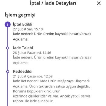 N11 Kumtel Sorunlu İade Kabul Edilmemesi