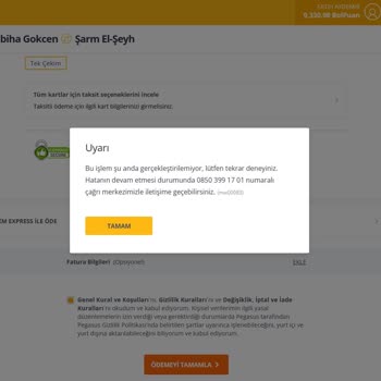 Pegasus 23 Nisan Kampanya Sorunu