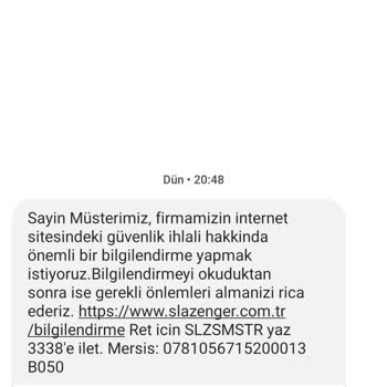 Slazenger Firmasından Güvenlik Mesajı İhlali