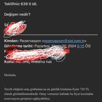 Sixt Araç Kiralama Rezervasyon Fiyatı