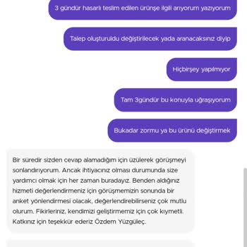 Getir Büyük Uygulaması Ayıplı Ürün