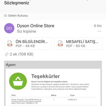 Dyson Airwrap Satın Alınan Ürünün Tedarik Yerine İptal Edilmesi!