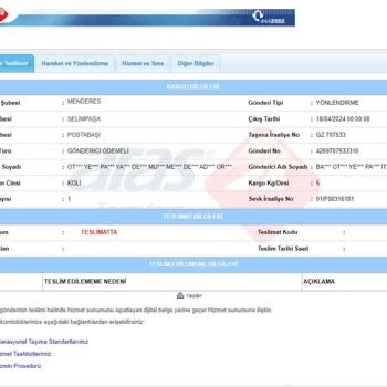 Aras Kargo İle Gönderim Yapanlara Allah Sabır Versin.