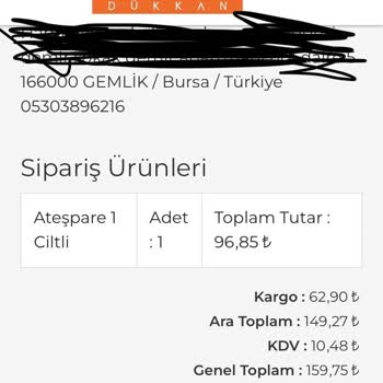 Ephesus Dükkan'dan Aldığım Kitap Hâlâ Elime Ulaşmadı