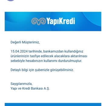 Yapı Kredi Bankası Hesaptaki Bloke Kaldırılsın