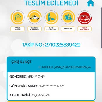 PTT Kargo Teslim Edilemeyen Kargo