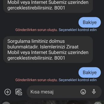 Ziraat Bankası Bakiye Sorgulama Hatası