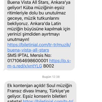Biletinial.com SMS İptali Sorunu