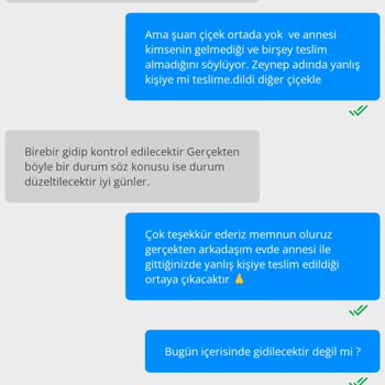 Çiçek Sepeti Sipariş. Yanlış Kişilere Teslim Edildi Mağdur Ediliyoruz!