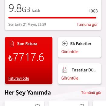 Vodafone Faturamın Düzeltilmesi İstiyorum