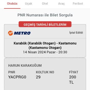 Metro Turizm Ödenmeyen Para İadesi