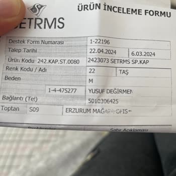 Setrms Ürününe Sahip Çıkmıyor
