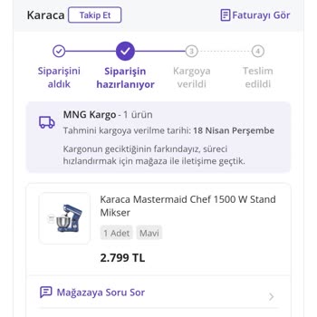 Karaca Züccaciye Karaca Ürünümü Kargoya Vermiyor