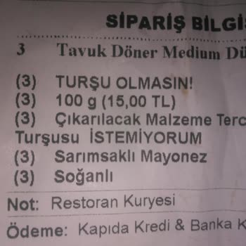 Maydonoz Döner, Yanlış Boy Döner, 1.5 Saatte Gelen Sipariş!
