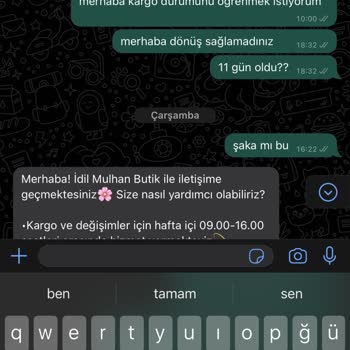 İdil Mulhan Butik Asla Ürünleri Yollamıyor