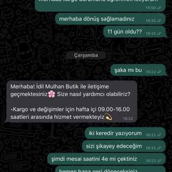 İdil Mulhan Butik Asla Ürünleri Yollamıyor