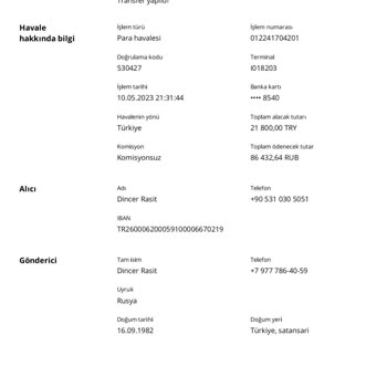 KoronaPay Param Hesabıma Geçmedi