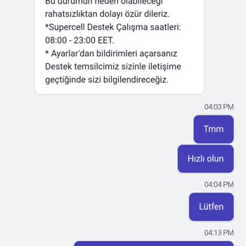 Supercell Destek Ekibinden Yanıt Alamama Sorunu