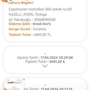 Lastik Borsası Ücret İadesini Talep Ediyorum