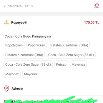 Tıkla Gelsin Popeyes Siparişi Halen Gelmedi