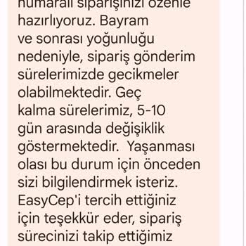 EasyCep Telefon Sipariş Verdim Ama 17 Gün Geçmesine Rağmen Gönderilmedi.